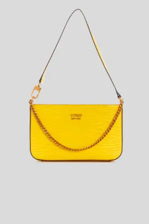 Katey Croc Mini Top Zip Shoulder - Yellow