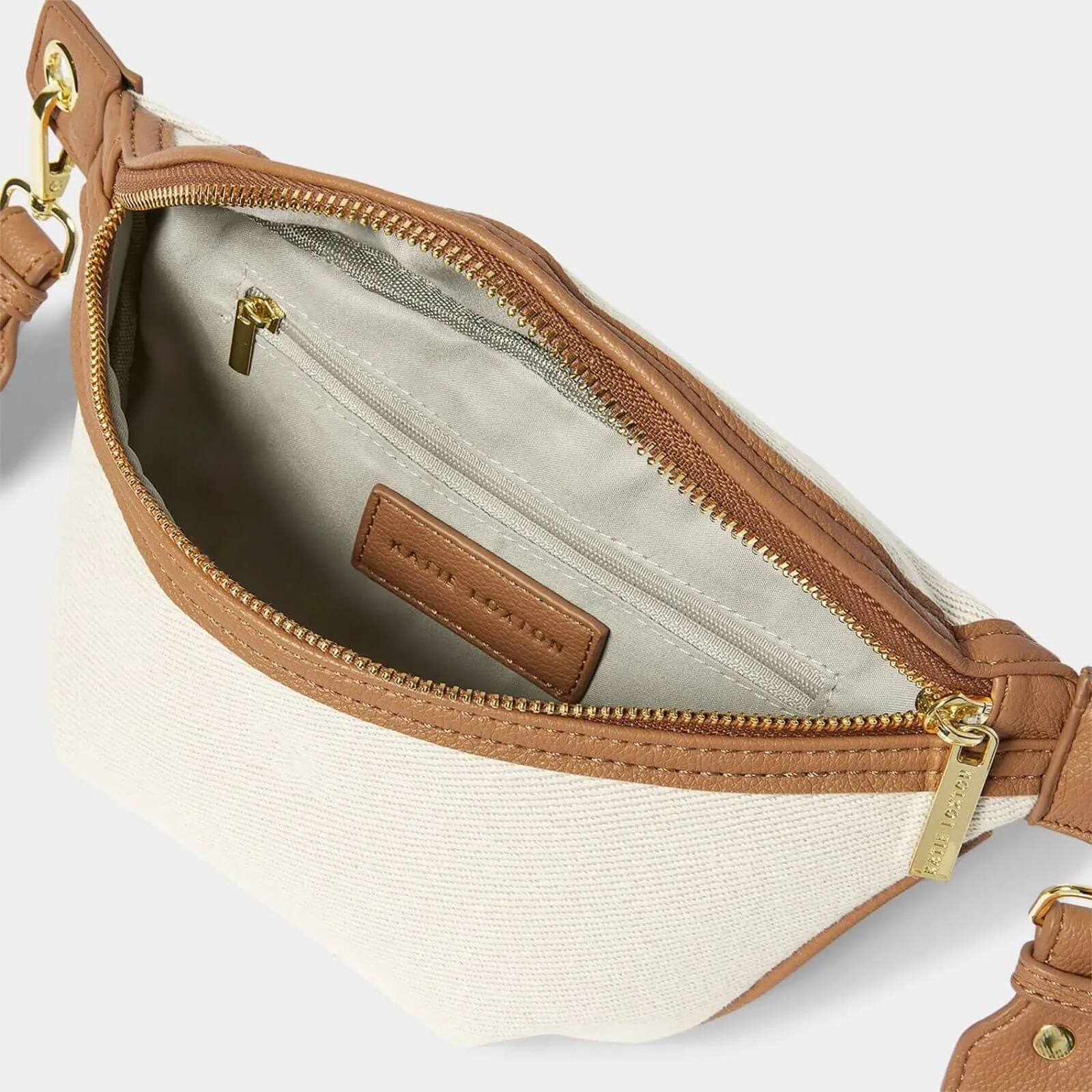 Katie Loxton Capri Canvas Belt Bag - Tan & Off White