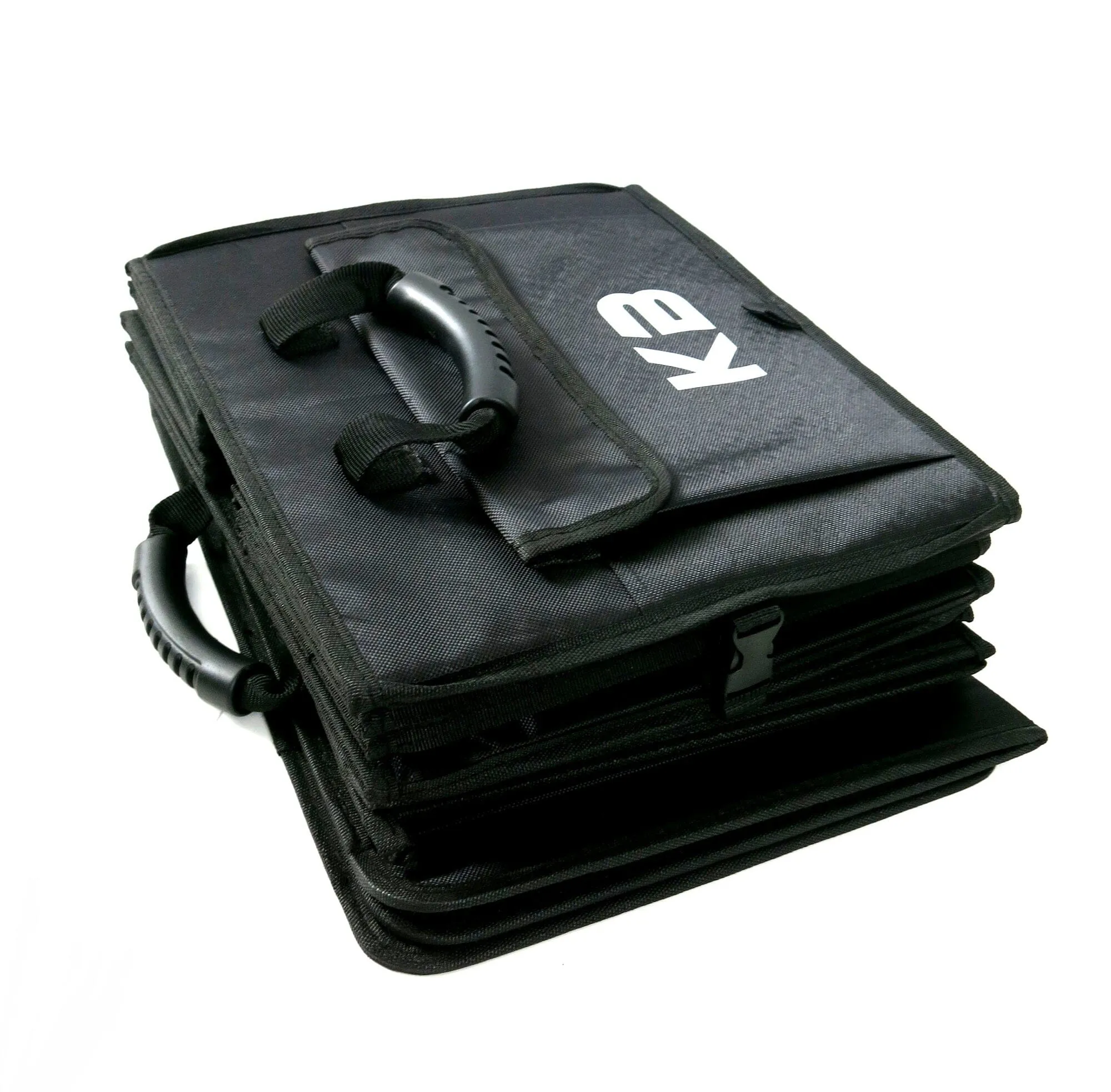 KB XX-Large Car Trunk Organizer, SUV Trunk Organizer With Cover, Heavy Duty Collapsible Truck Bed Storage, Car Caddy Organizer, Van Trunk Back Seat Organizer with Dual Lids (Black)