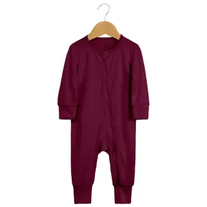 Kids Tales Baby Zipped Romper Sleepsuit - Maroon