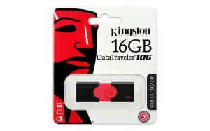Kingston Dt106 Memoria Usb 16 Gb Usb 3.0 Negro/Rojo