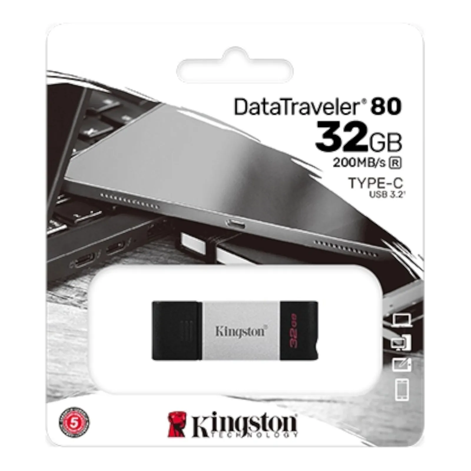 Kingston Dt80/256gb Memoria Flash 256 Gb Usb-C 3.2 Gen 1