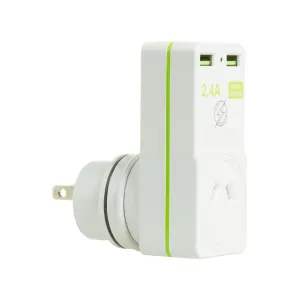 Korjo Travel Adaptor 2 USB Port Australia To Japan