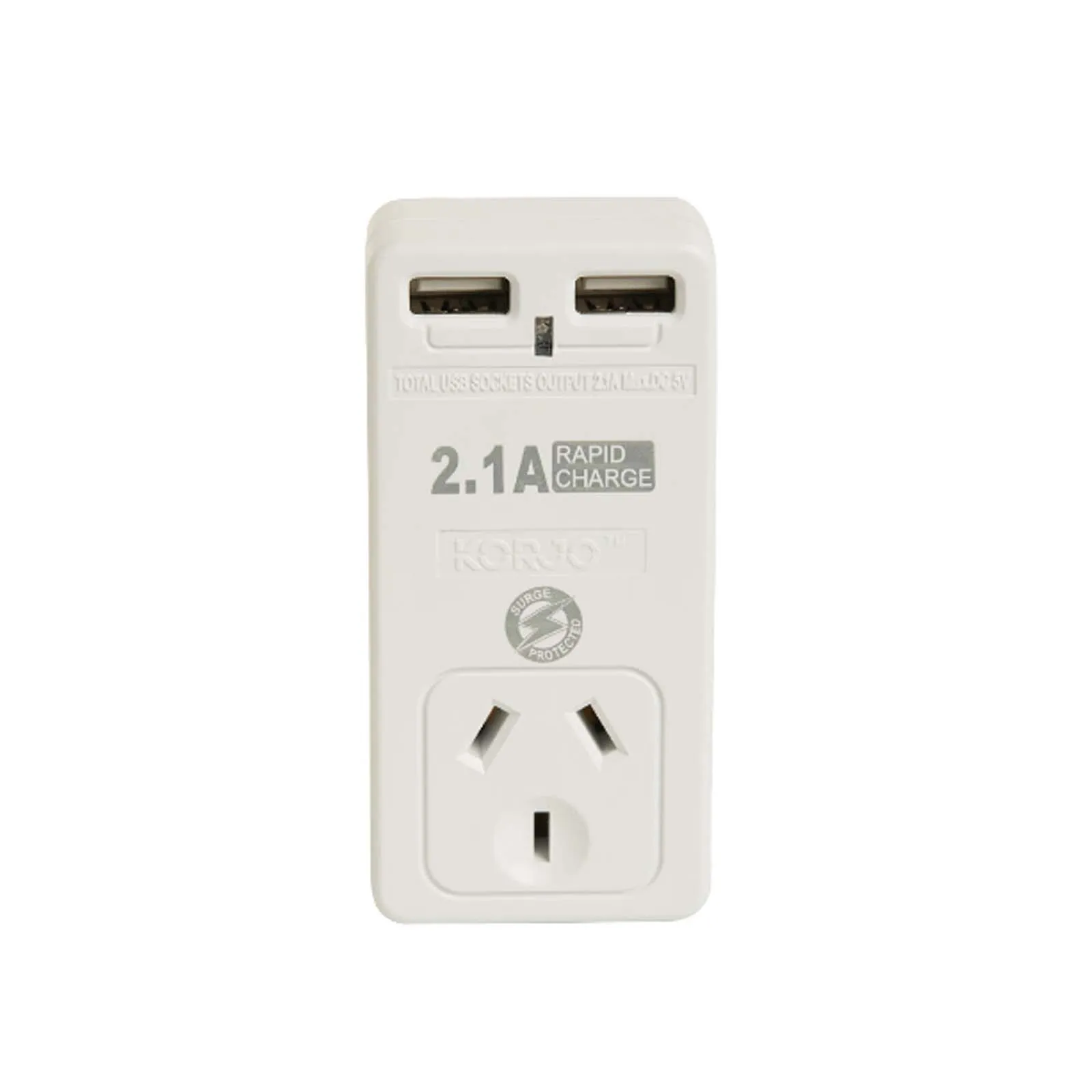 Korjo Travel Adaptor 2 USB Port Australia To USA