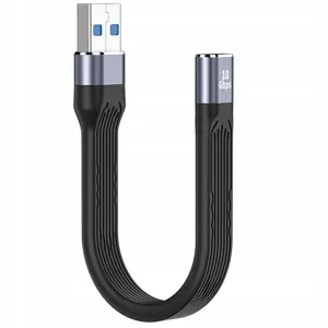 Krótki Kabel Gumowy USB do USB-C Żeński 10GBPS 13cm