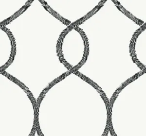 KT2235 Laurel Leaf Ogee Wallpaper-Black