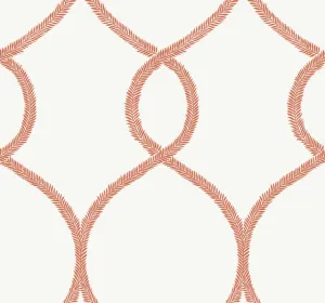 KT2236 Laurel Leaf Ogee Wallpaper-Orange