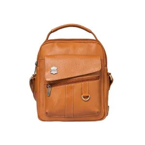 Kuger-Brent Levy Cognac Genuine Leather Unisex Sling Bag