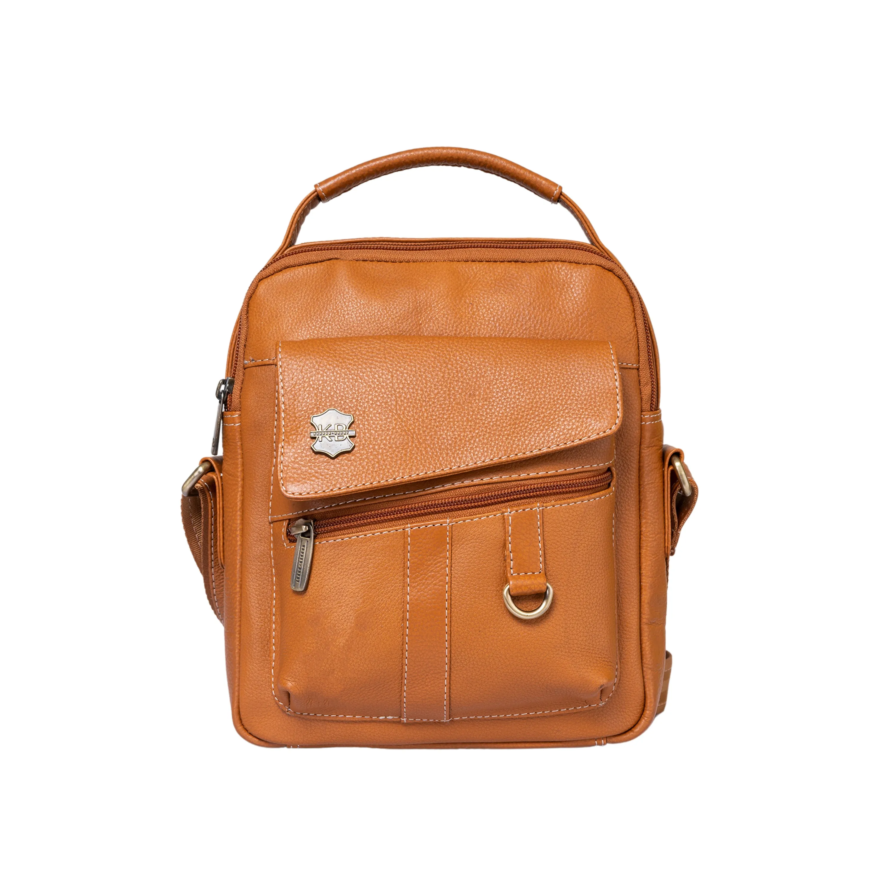 Kuger-Brent Levy Cognac Genuine Leather Unisex Sling Bag