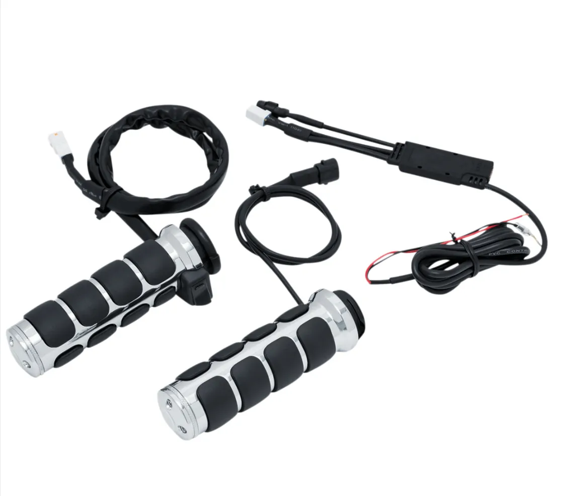 KURYAKYN, HEATED ISO GRIPS. CHROME.