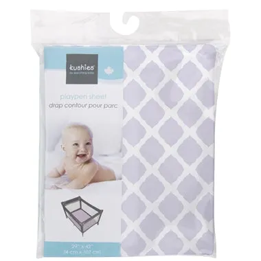 Kushies Playpen Sheet - Purple Lattice