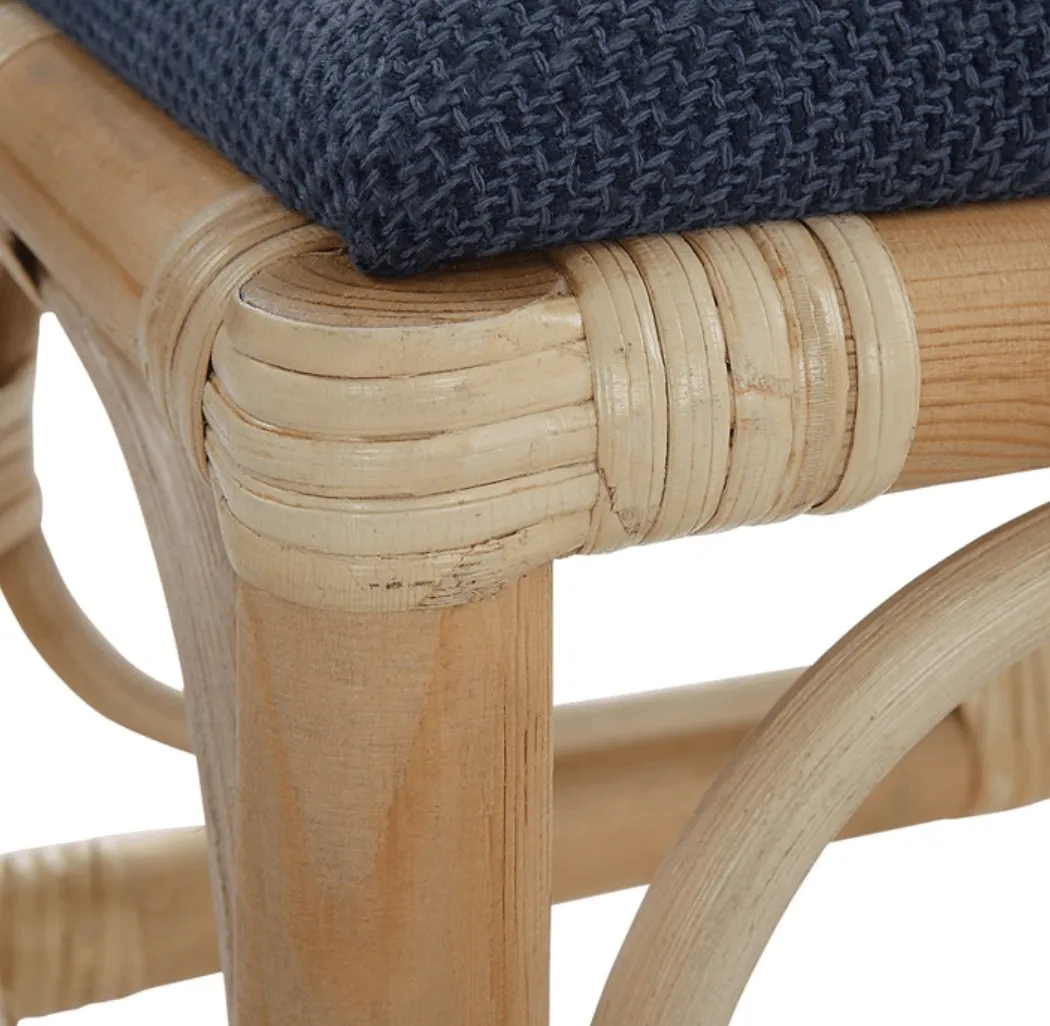 Laguna Bay Upholstered Small Bench/Ottoman - Navy
