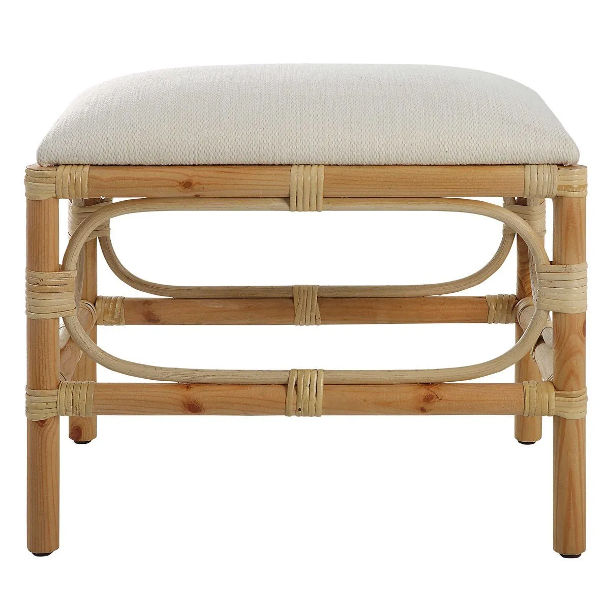 Laguna Bay Upholstered Small Bench/Ottoman - White