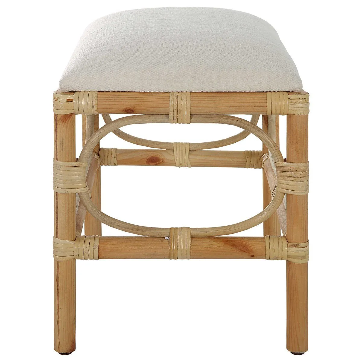 Laguna Bay Upholstered Small Bench/Ottoman - White