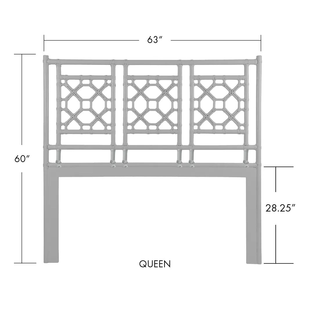 Lattice Back Headboard - Seaside Blue