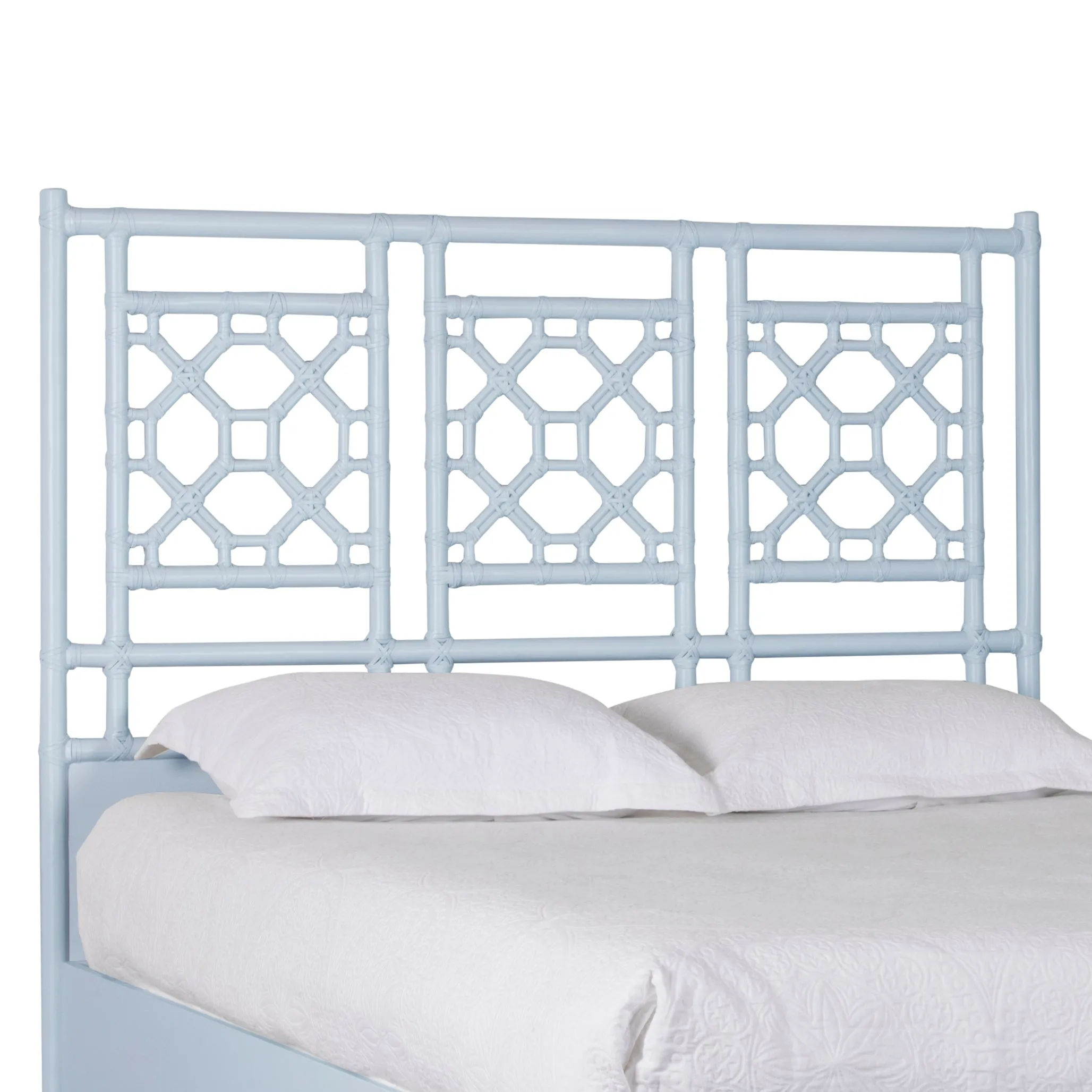 Lattice Back Headboard - Seaside Blue