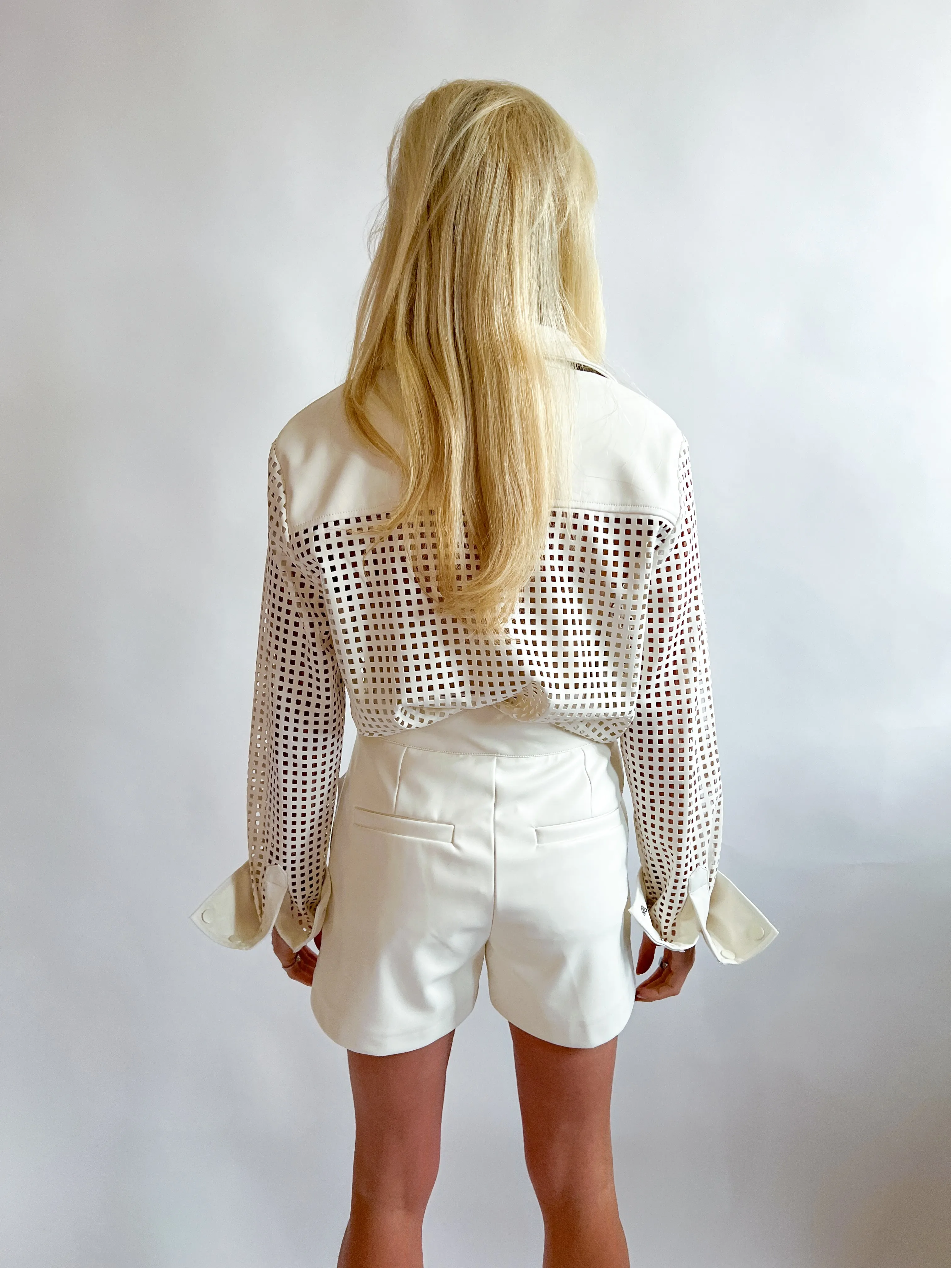 Lattice Buttoned Top