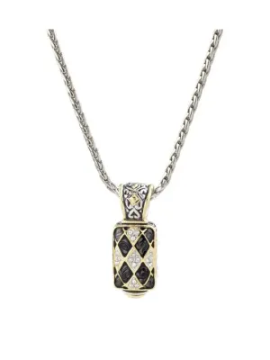Lattice Collection - Black Abalone Edition - Pavé Enhancer with Chain