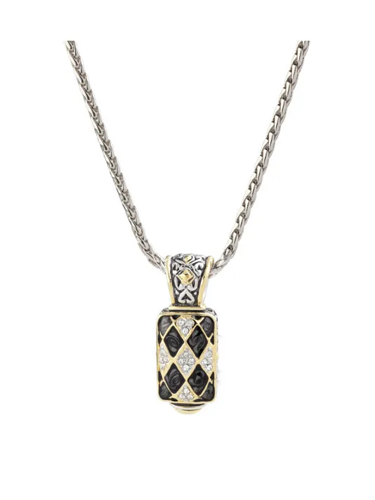 Lattice Collection - Black Abalone Edition - Pavé Enhancer with Chain