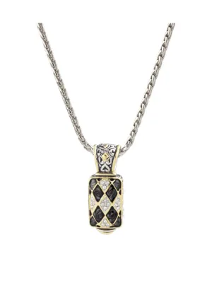 Lattice Collection - Black Abalone Edition - Pavé Enhancer with Chain