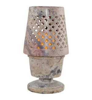 Lattice design Soapstone candle holder