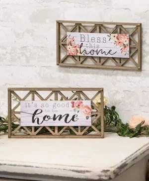 Lattice Home Sign Set of 2