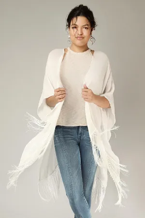 Lattice Kimono with Fringe