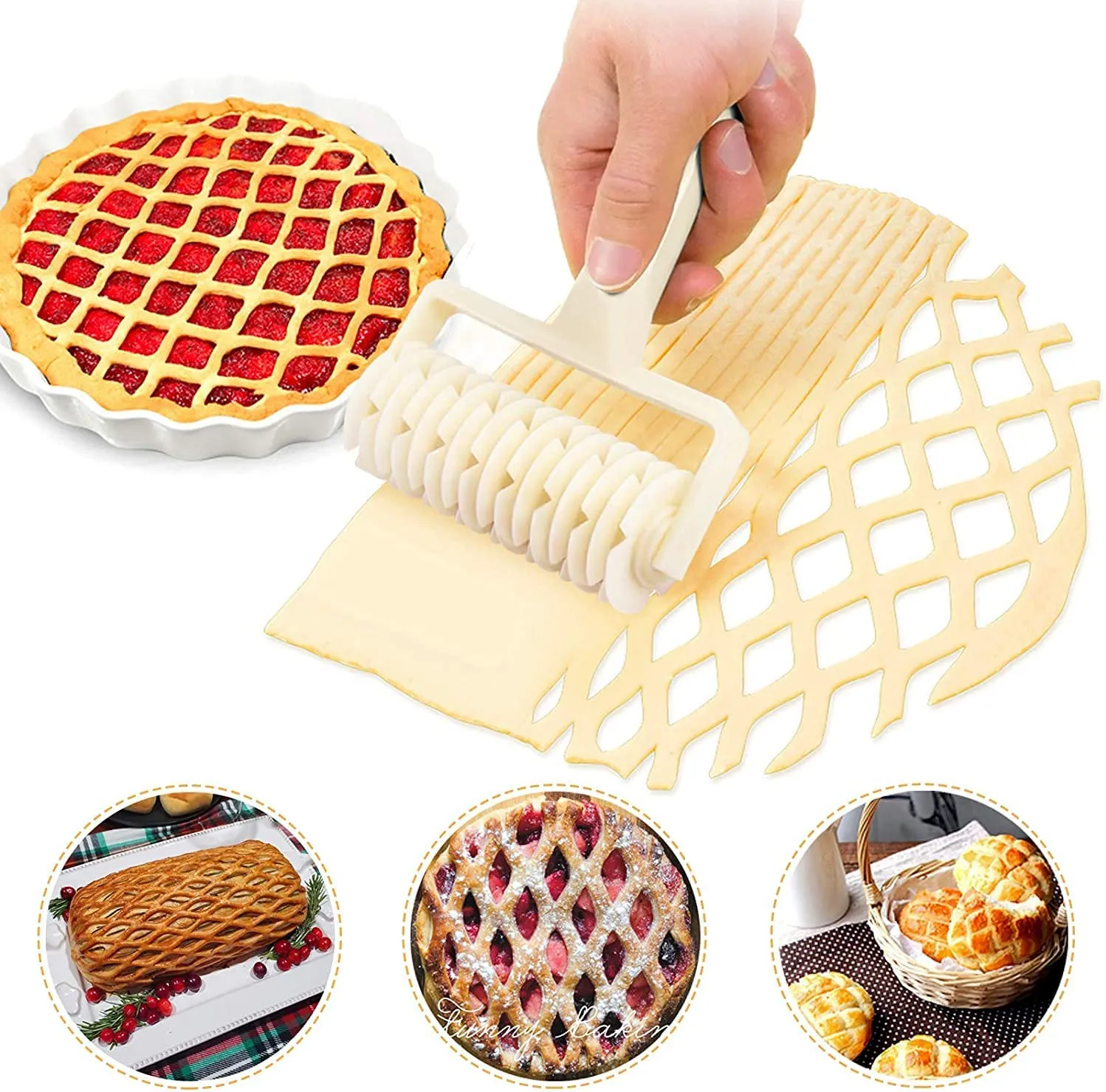 Lattice pastry roller cutter