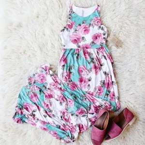 Lattice Rose Maxi Dress