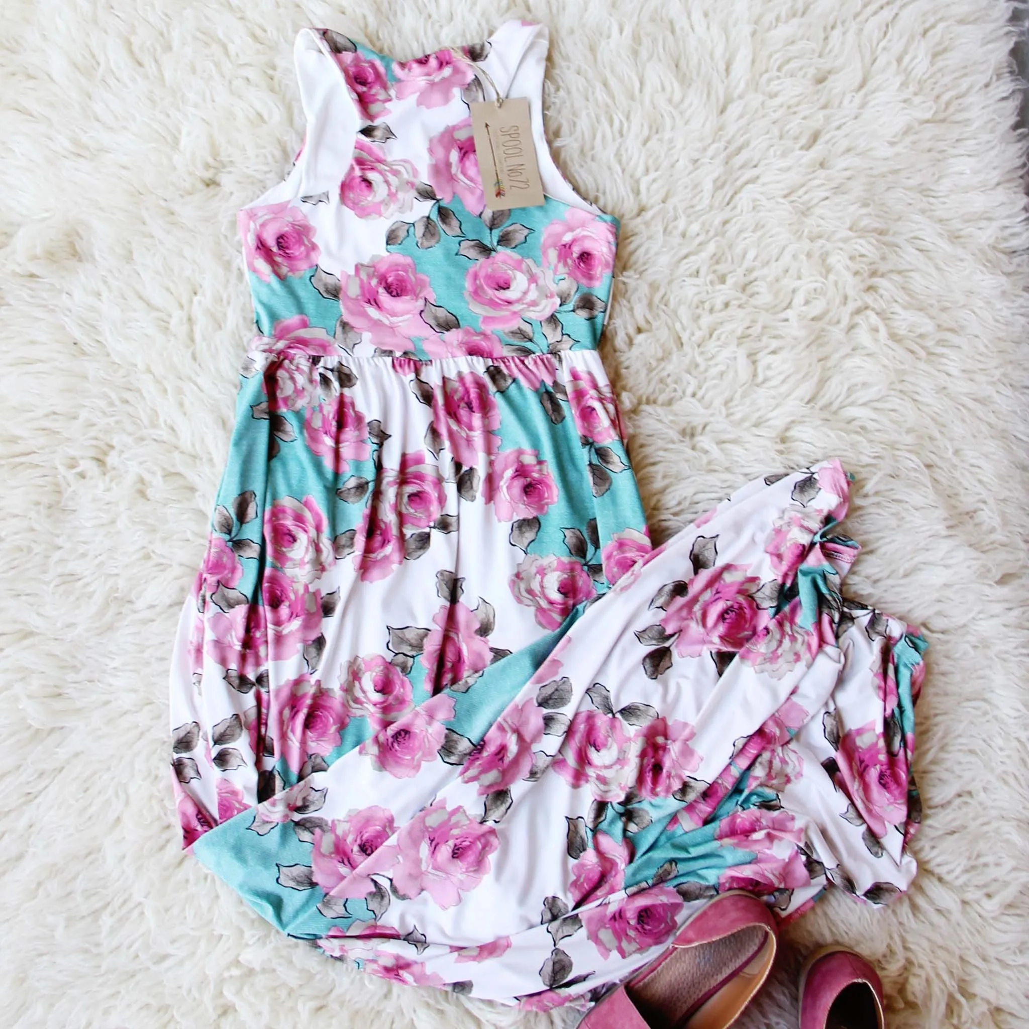 Lattice Rose Maxi Dress