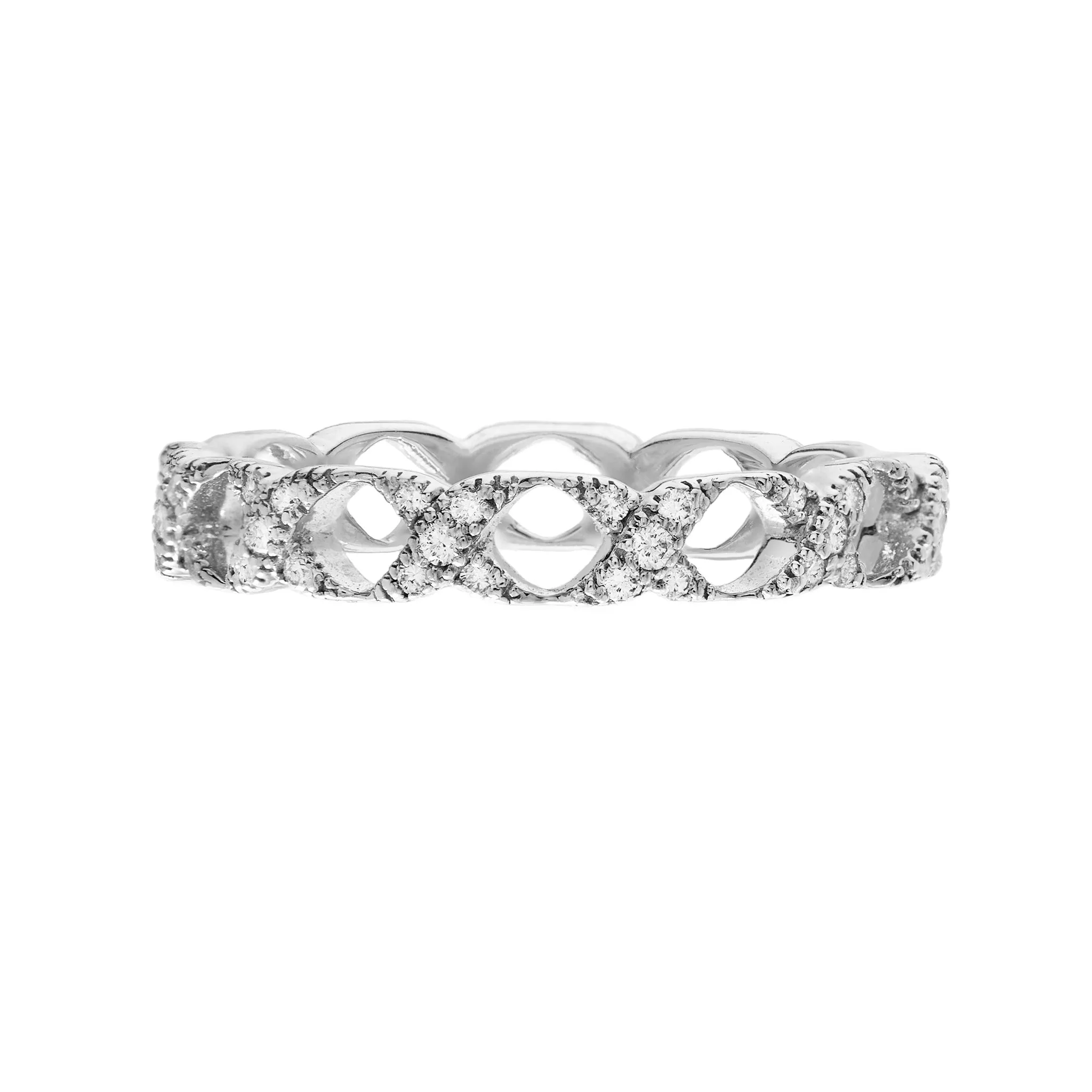 Lattice White Diamond Band