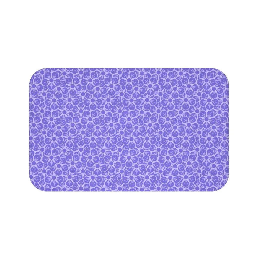 Lavender Floral Lattice Bath Mat