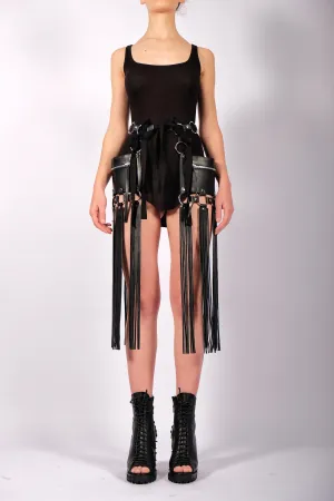 Leather Belt Double Bag