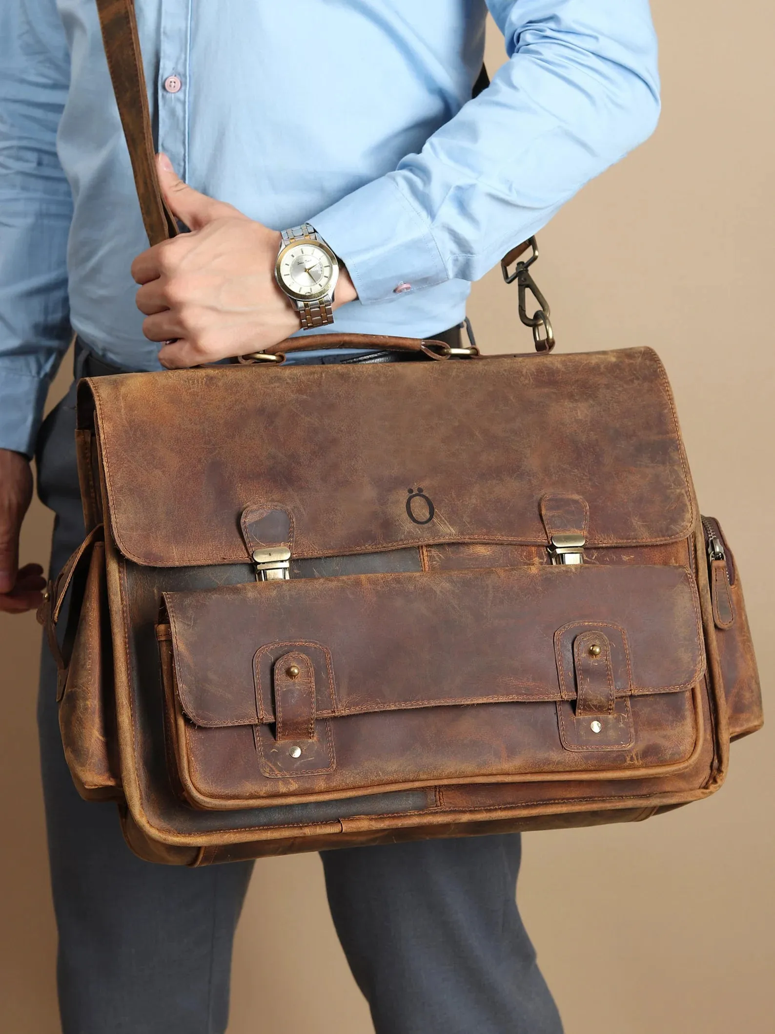 leather laptop bag | leather messenger bag