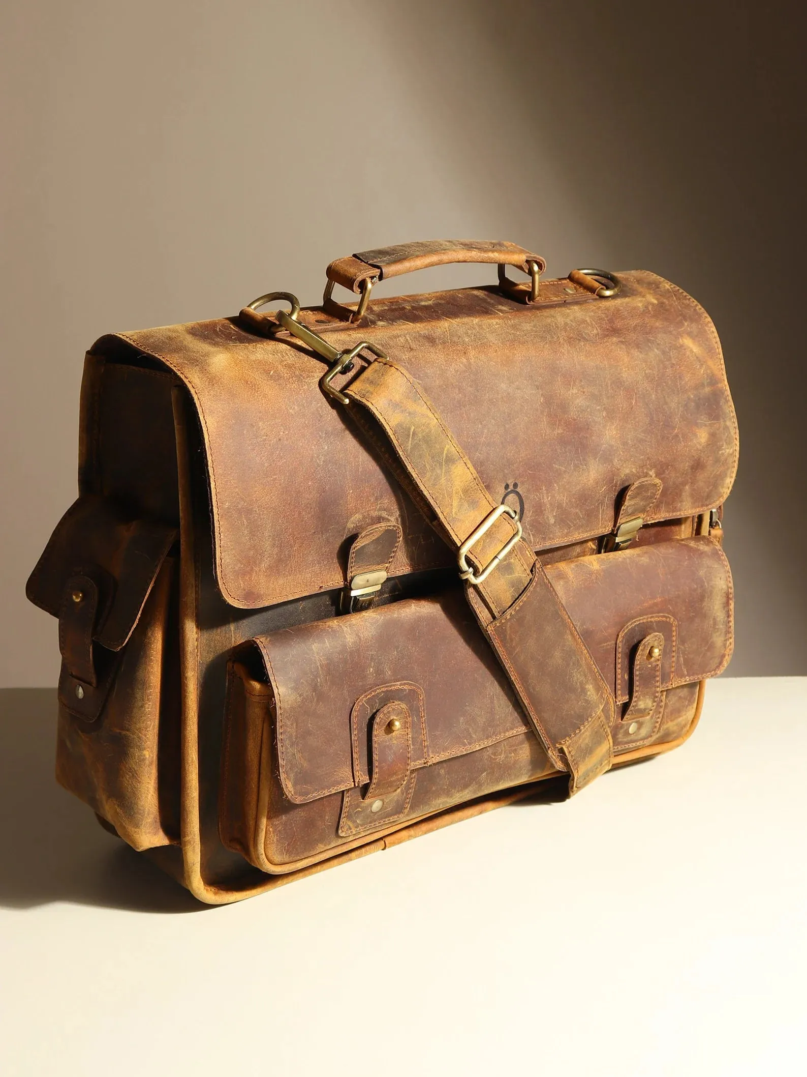 leather laptop bag | leather messenger bag
