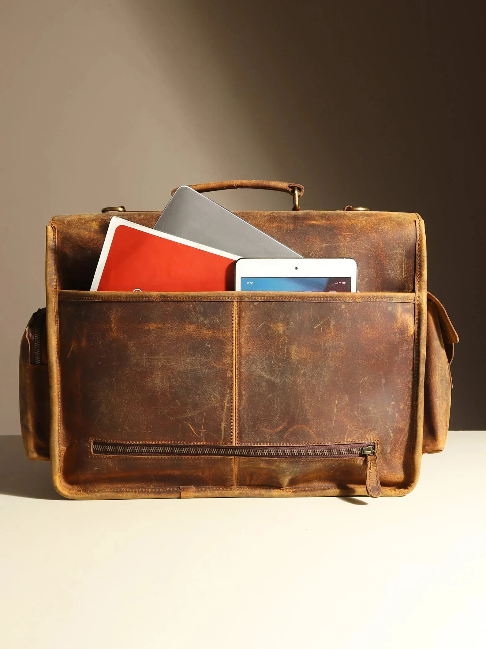 leather laptop bag | leather messenger bag