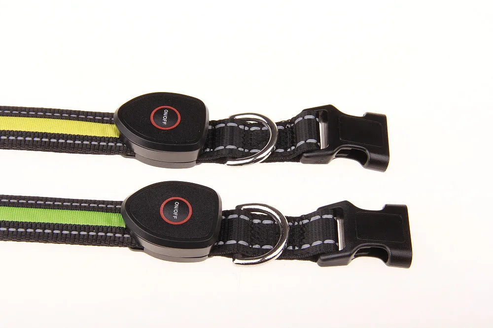 LED Dog and Cat Collar USB Rechargeable