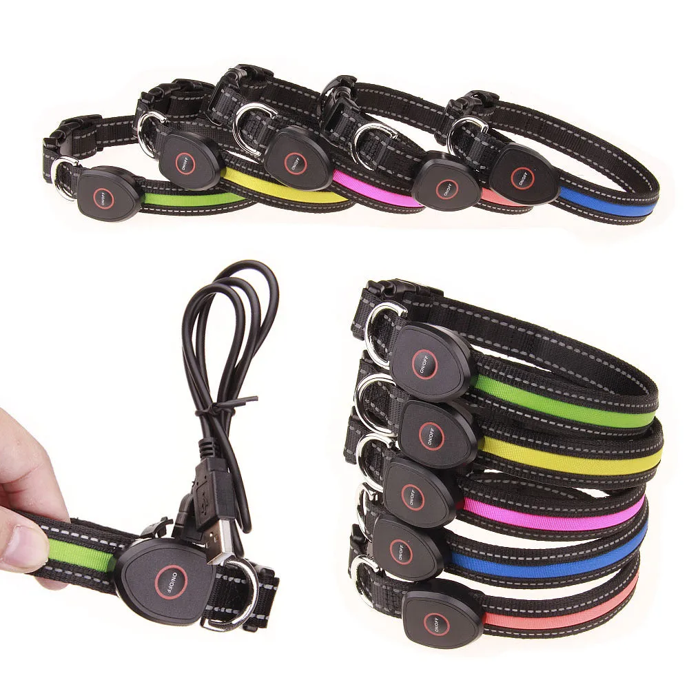 LED Dog and Cat Collar USB Rechargeable