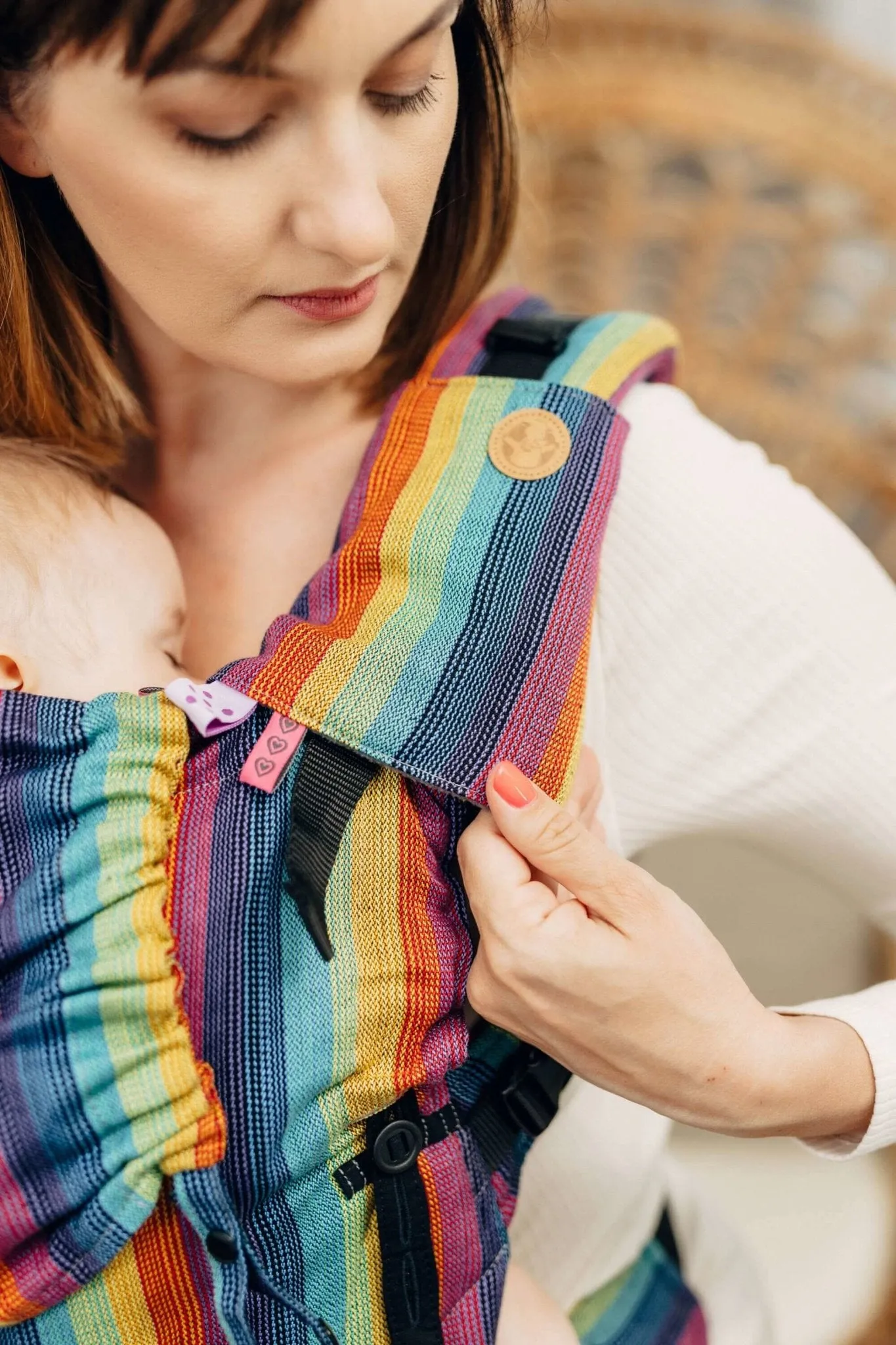 LennyLamb Drool Pads & Reach Straps Linen Paradiso