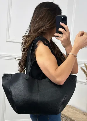 Libra Black Convertible Tote Bag
