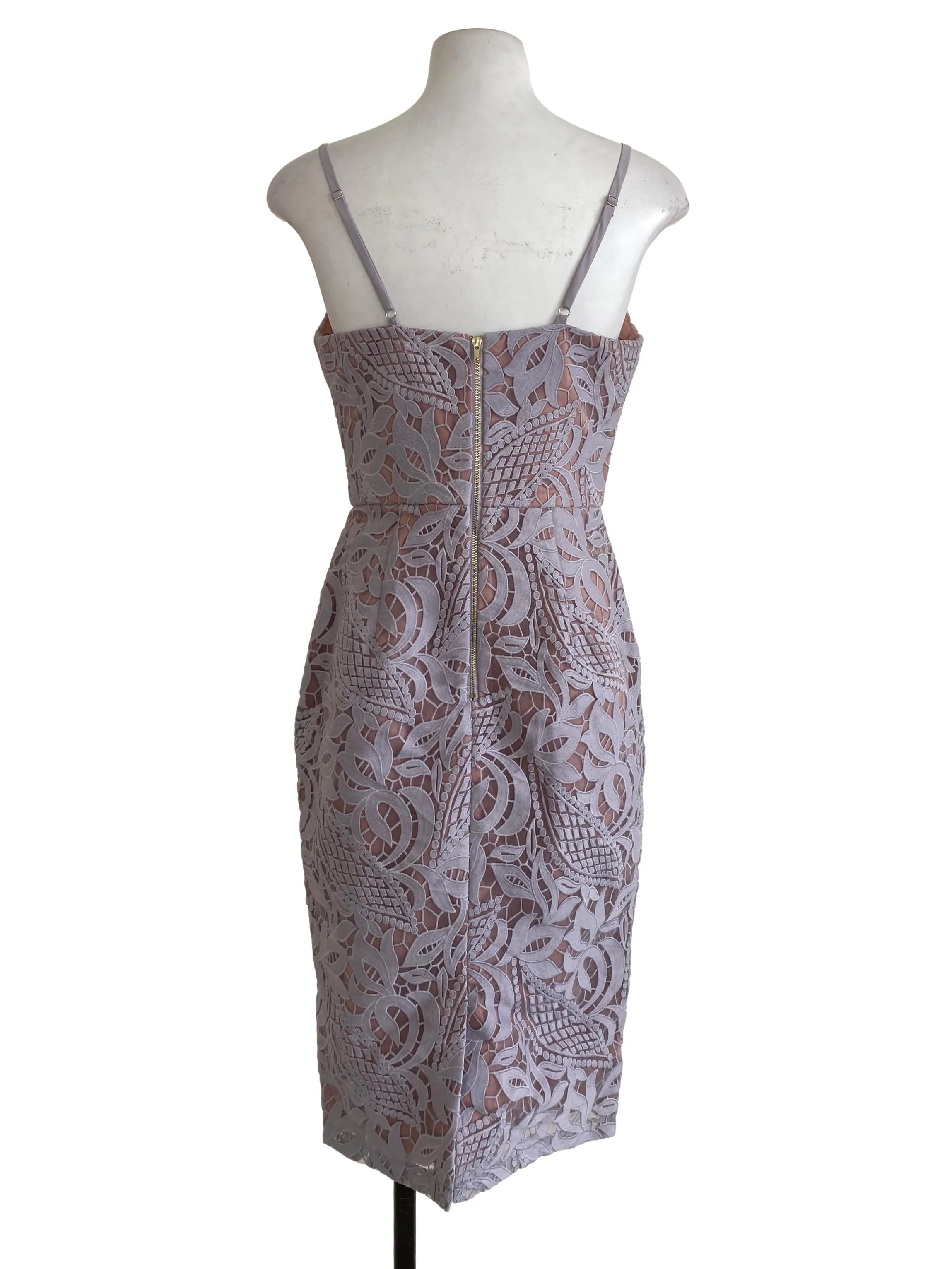 Lilac Embroidery Laced Dress