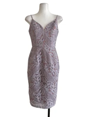 Lilac Embroidery Laced Dress