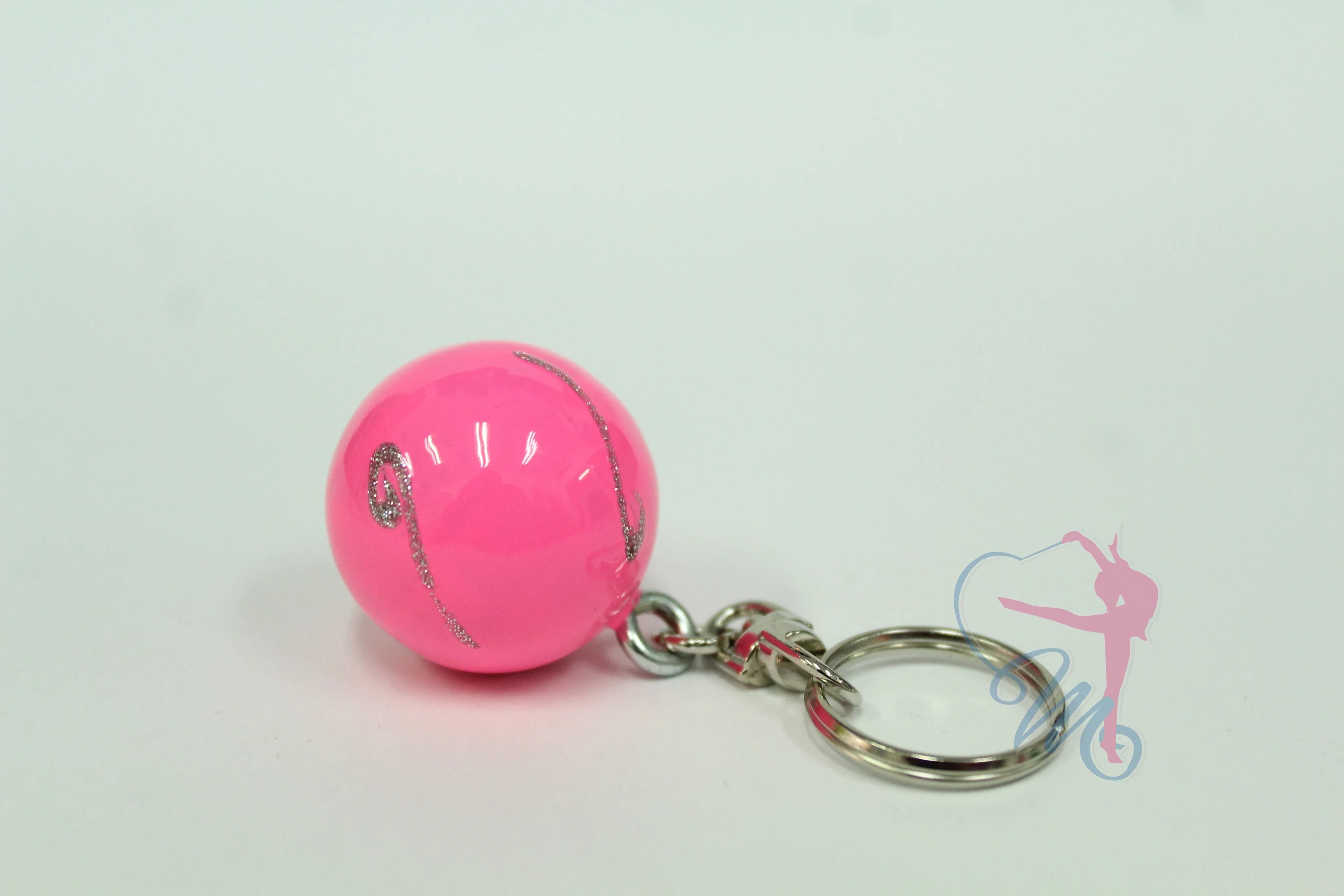 Llaveros de pelotas metálicas con glitter Pastorelli