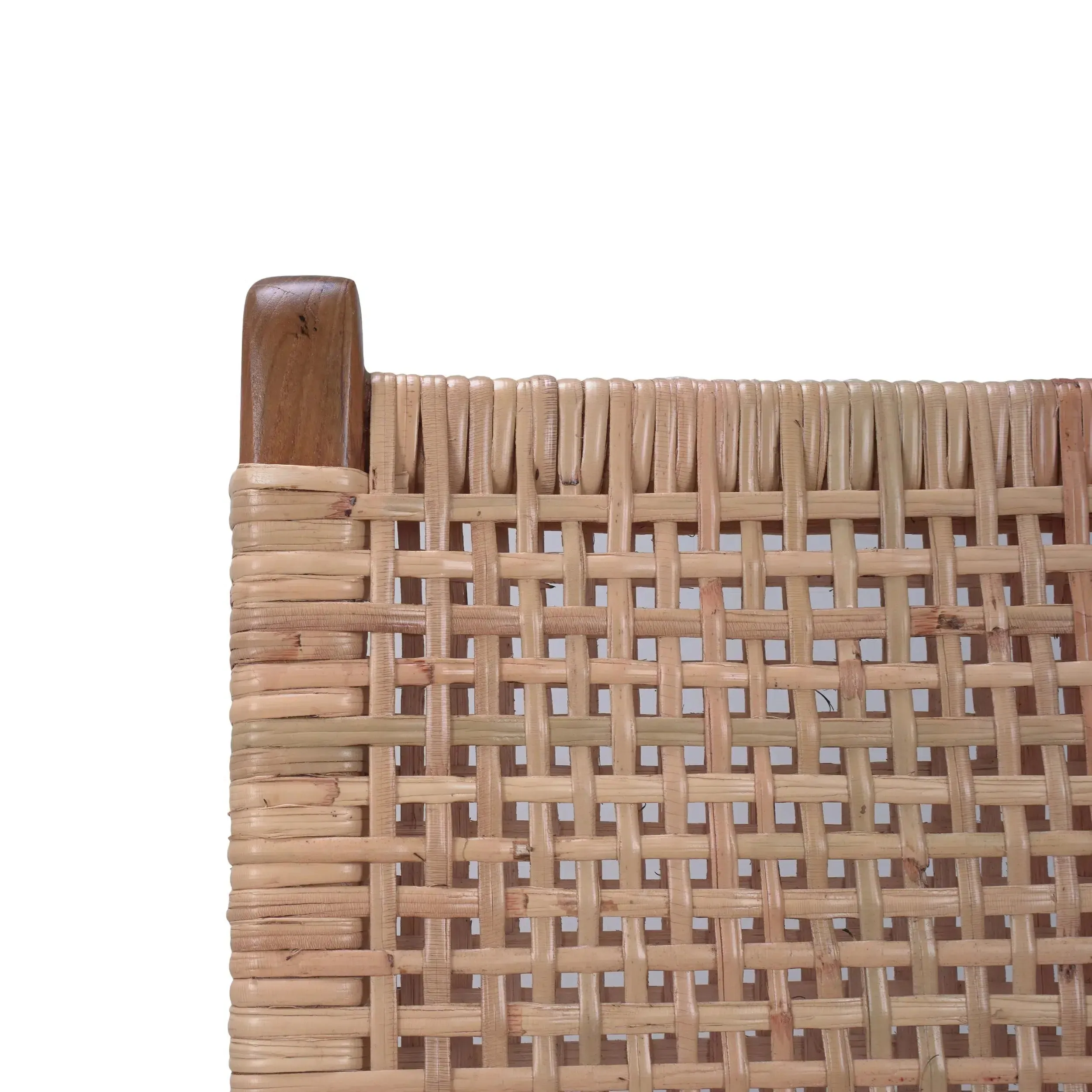 Logan Teak Dining Chair in Teak Natural Finish w/ Rattan Natural Seat & Back
