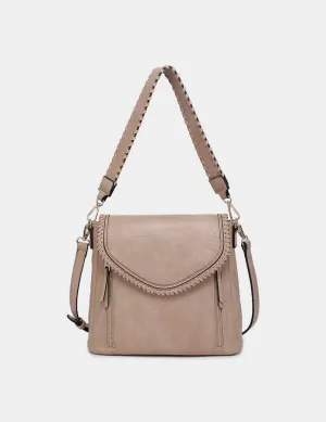 Lorelei Double Zipper Whipstick Trim Crossbody