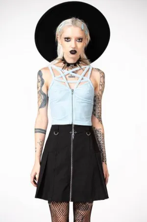 Lost In Sin Zip Top - Pastel Blue -