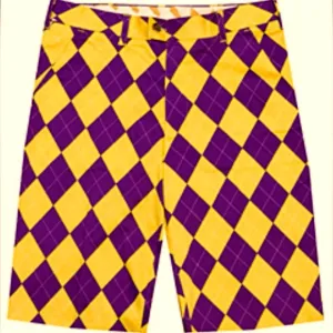 Loudmouth Fairway Hunter Green &amp; Gold Mega Women's Shorts