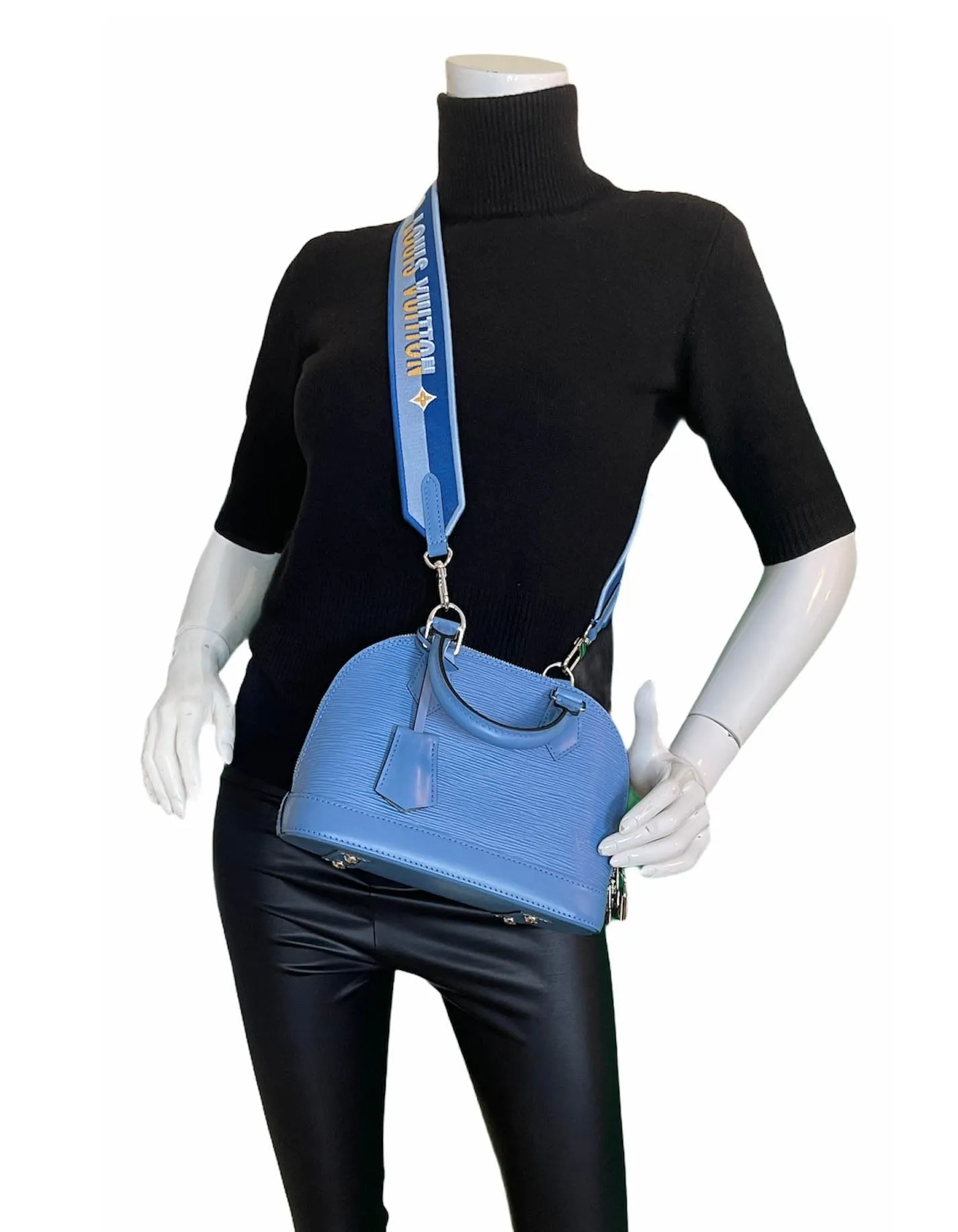 Louis Vuitton Bleuet Blue Epi Jacquard Alma BB Crossbody Bag