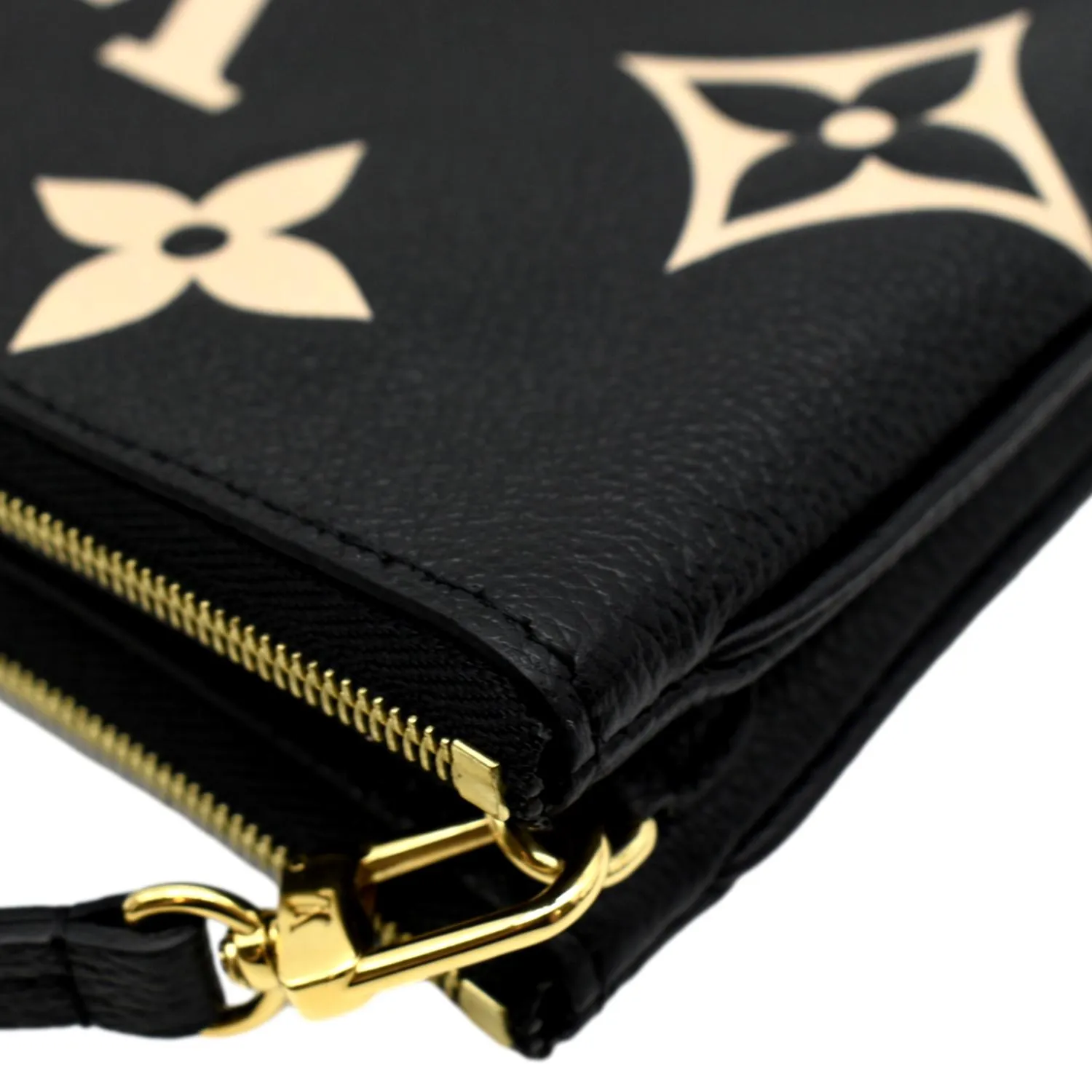 LOUIS VUITTON Double Zip Pochette Monogram Empreinte Crossbody Bag Bicolor