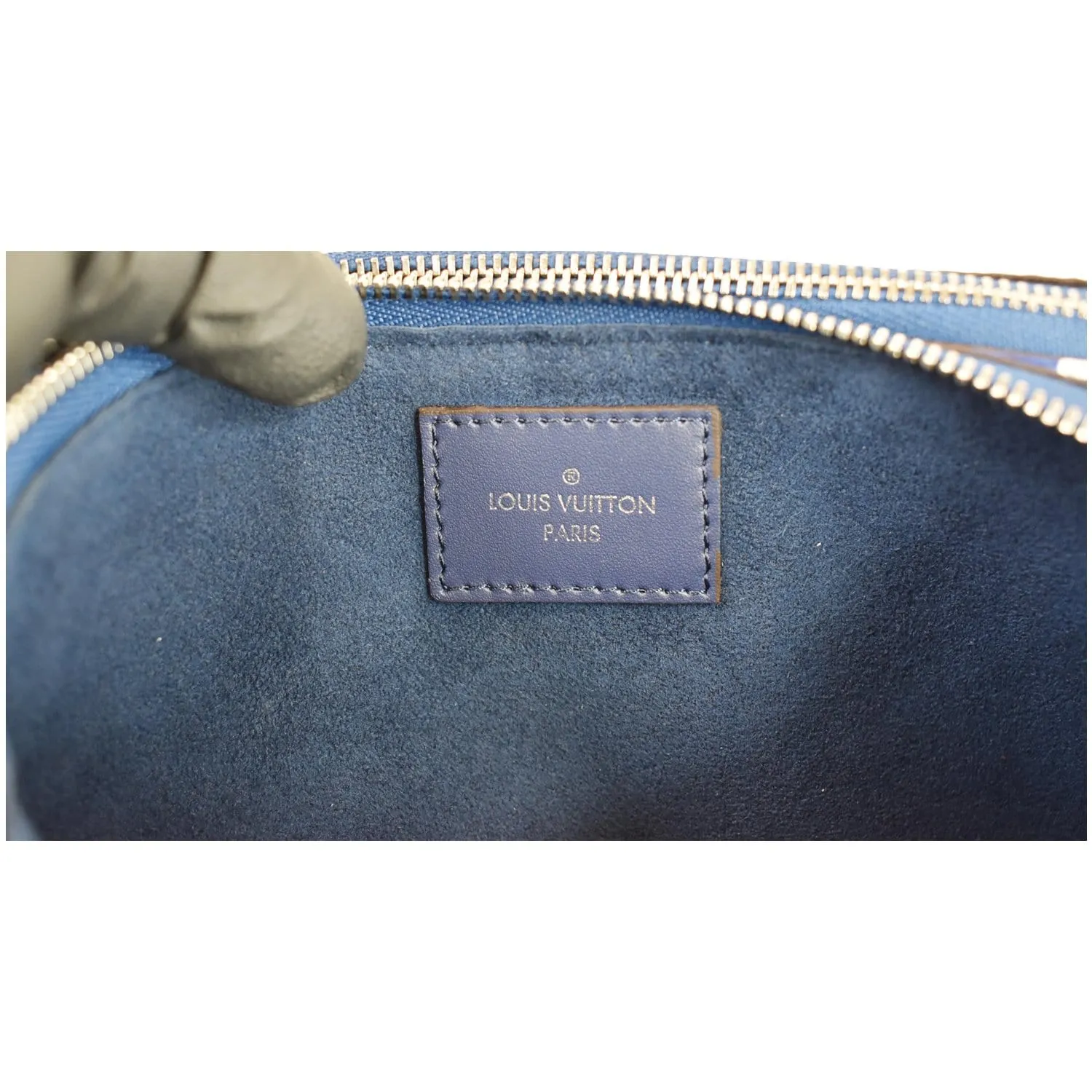 LOUIS VUITTON Escale Pochette Double Zip Chain Pouch Bag Blue
